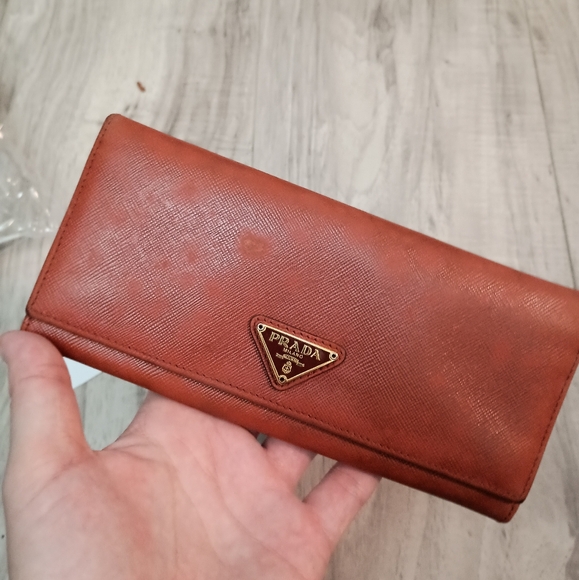 PRADA Orange plain long wallet for women - Picture 7 of 14